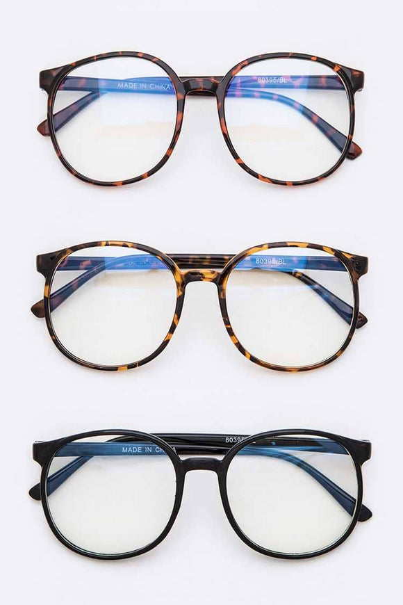 Blue Light Block Oversize Round Glasses