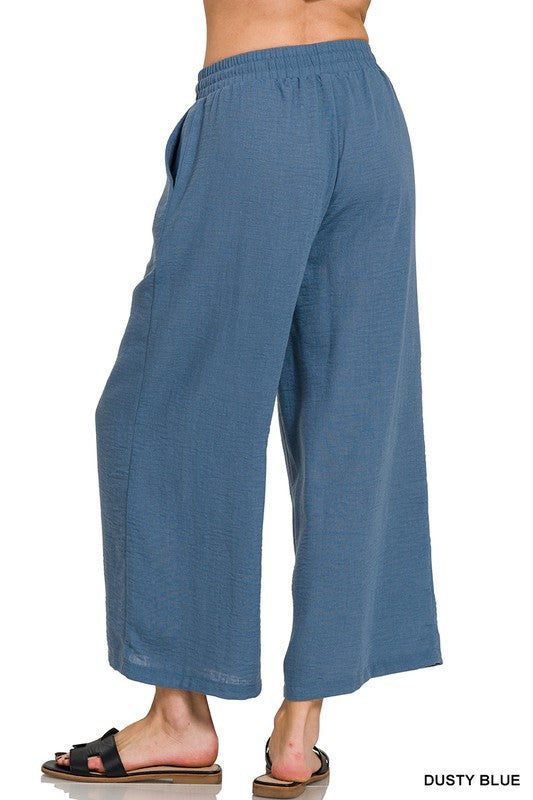 Blue Skies Wide Leg Crop Pants