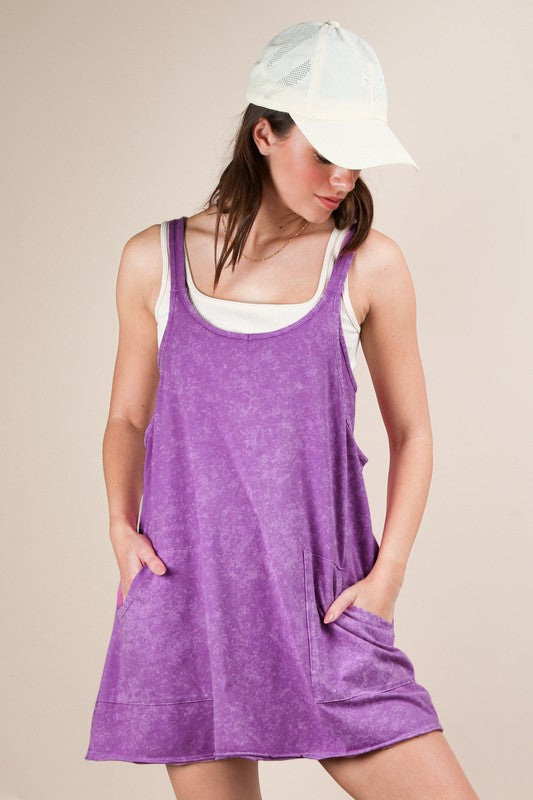Mineral Washed Dress with Shorts Inside