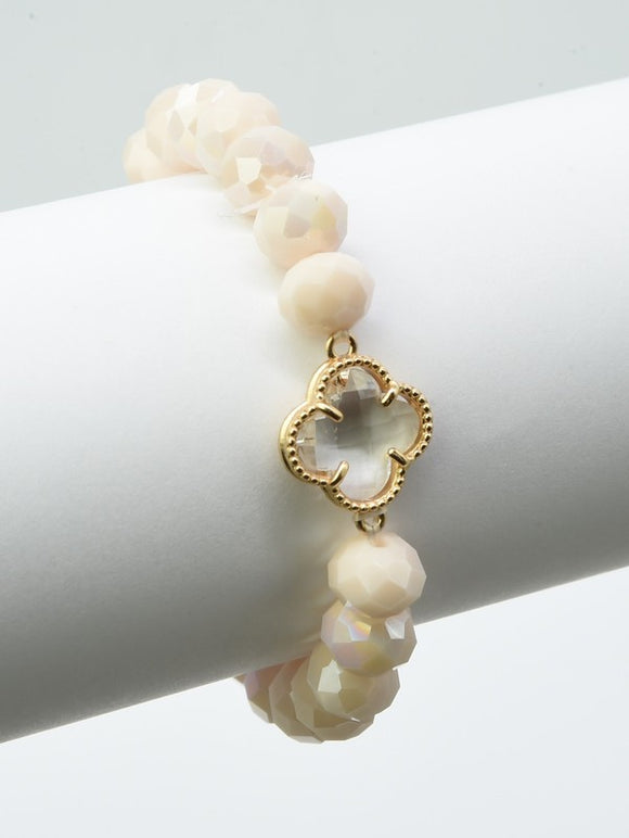 Clover Stretch Glass Bead Bracelet