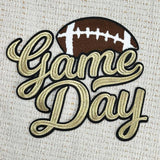 Gold Metallic Game Day Football Embroidered Patch