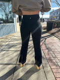 Petite Flared Yoga Pants (Black)