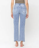 Alyssa High Rise Distressed Straight Jeans