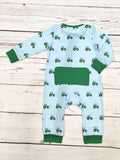 Boy Tractor Print  Zip Sleeper