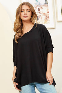 Oversized Relaxed Fit Top (Black)