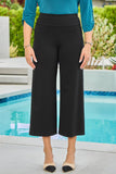 Business Casual Wide Leg Cropped Pants (Black)