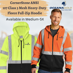 CornerStone ANSI 107 Class 3 Mesh Heavy-Duty Fleece Full-Zip Hoodie