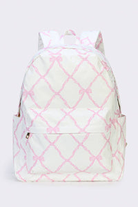 Girls Bow Printed Backpack