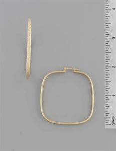 Thin Matte Gold Hoop Earring