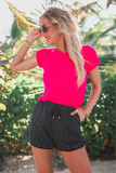 Own The Moment Leopard Drawstring Everyday Shorts