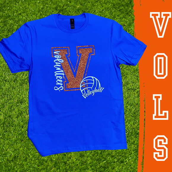 VOLS Glitter Volleyball Tee