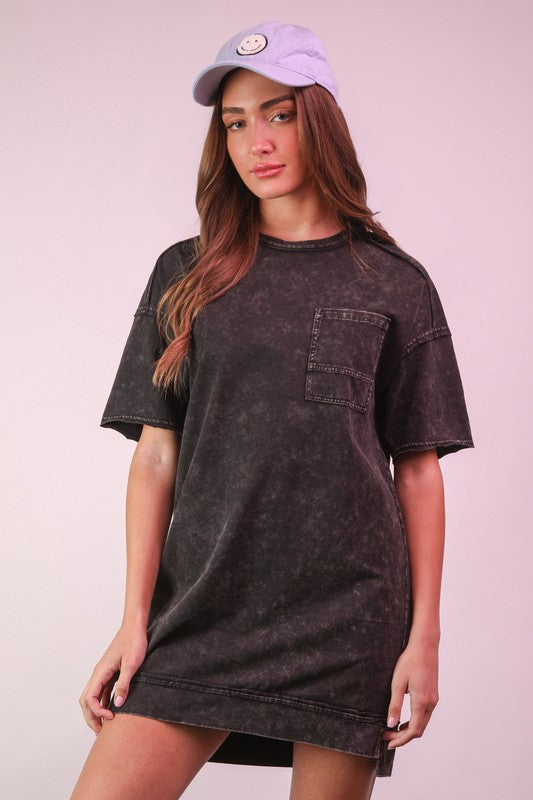 Mineral Washed Oversized Shift Dress