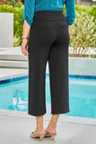 Business Casual Wide Leg Cropped Pants (Black)