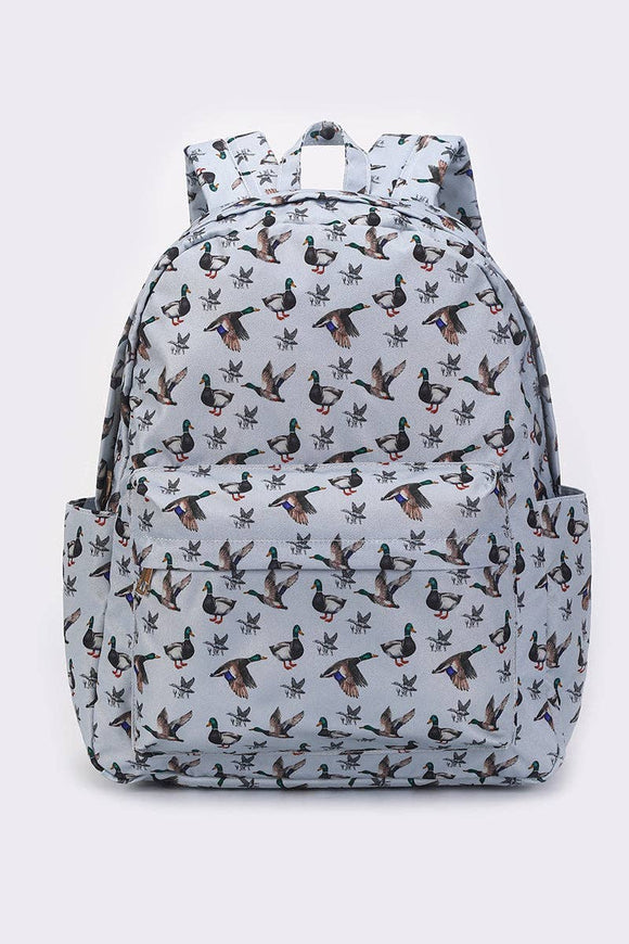 Duck Printed Canvas Backpack