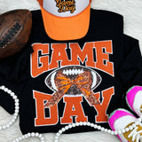 Orange Chenille Game Day with Sequin Bow Patch