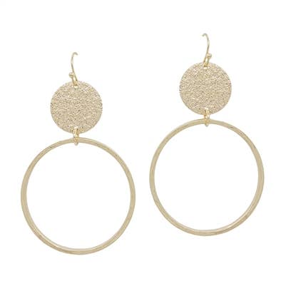 Gold Circle with Open Circle  Earring (1.5